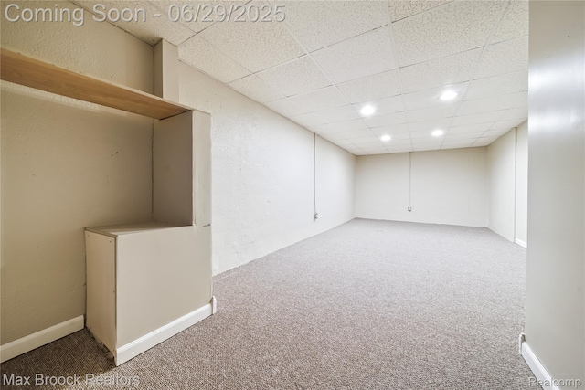 15653 Heather Ridge Trl, Clinton Township, MI 48038 - finished basement featuring carpet flooring, recessed lighting, and a paneled ceiling