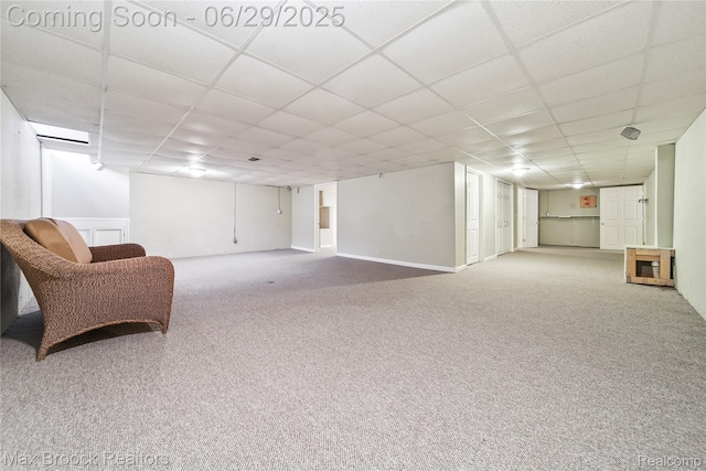 15653 Heather Ridge Trl, Clinton Township, MI 48038 - finished below grade area with carpet flooring and a drop ceiling