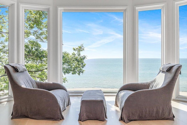 9182 Hemlock Ln, Bridgman, MI 49106 - sitting room featuring a water view and healthy amount of natural light