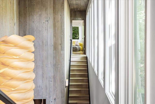 9182 Hemlock Ln, Bridgman, MI 49106 - staircase with wood walls
