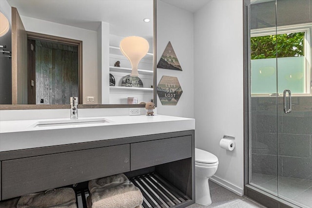 9182 Hemlock Ln, Bridgman, MI 49106 - full bath featuring vanity, a stall shower, and built in features