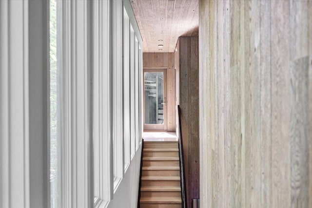 9182 Hemlock Ln, Bridgman, MI 49106 - stairway with wood ceiling