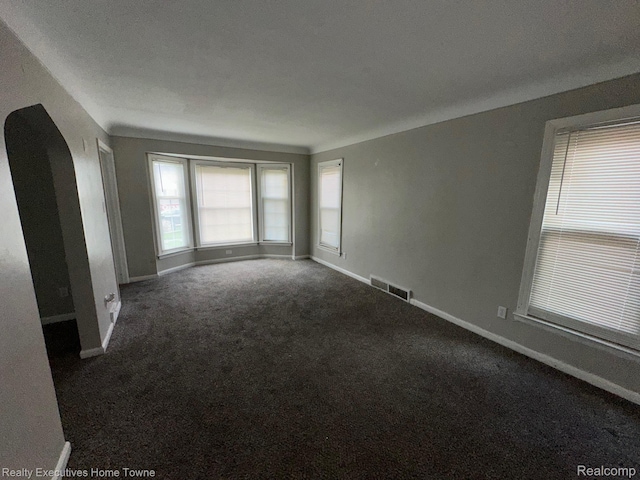 19738 Westphalia St, Detroit, MI 48205 - carpeted spare room featuring baseboards and arched walkways