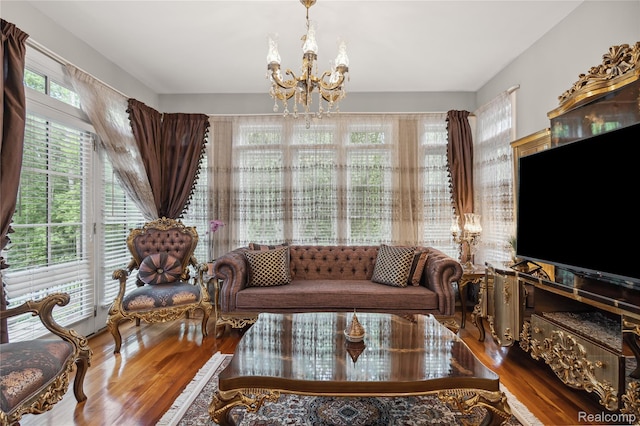 8356 Misty Mdws, Grand Blanc, MI 48439 - living room with a chandelier and wood finished floors