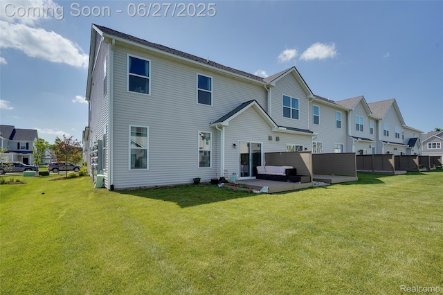 606 Angus Ln, Saline, MI 48176 - back of property featuring a patio, an outdoor living space, and a residential view