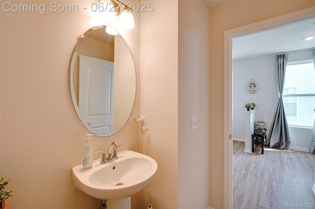 606 Angus Ln, Saline, MI 48176 - bathroom with a sink and wood finished floors
