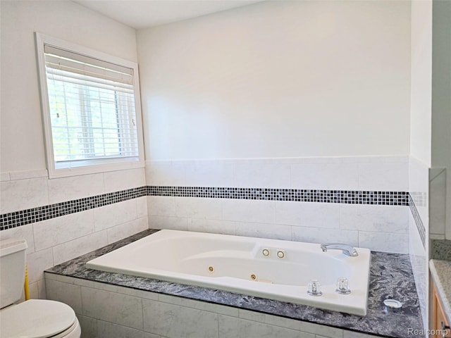 35260 Bradford Dr, New Baltimore, MI 48047 - full bathroom with toilet and a jetted tub