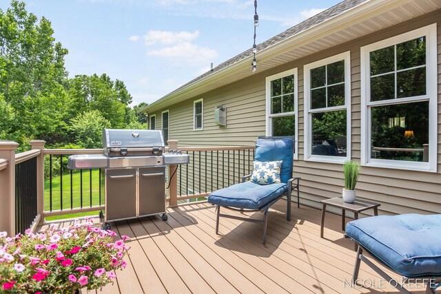 7150 Limerick Ln SW, Byron Center, MI 49315 - wooden deck featuring grilling area