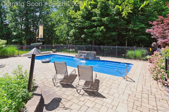 23900 Foxhollow Run, New Boston, MI 48164 - view of pool with a patio area and view of wooded area