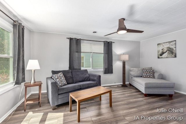 1035 Eastern Ave NE, Grand Rapids, MI 49503 - living room with wood finished floors and a ceiling fan