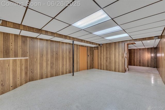 1840 Glen Iris Dr, Commerce Twp, MI 48382 - finished below grade area with wooden walls