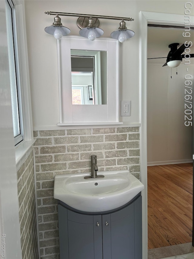8816 Salem Ln, Redford, MI 48239 - bathroom featuring vanity and wood finished floors