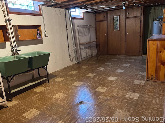 8816 Salem Ln, Redford, MI 48239 - basement with water heater and a sink