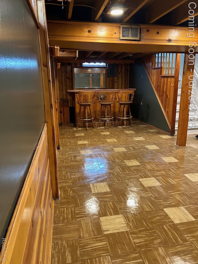 8816 Salem Ln, Redford, MI 48239 - indoor dry bar with stairs