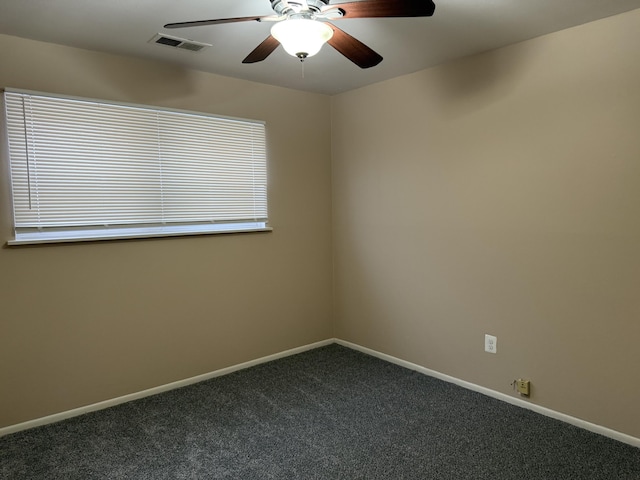 5839 Ballfour, Allen Park, MI 48101 - spare room featuring dark carpet and ceiling fan