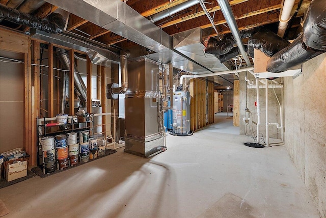 4608 Old Grand River Trl NE, Ada, MI 49301 - unfinished basement with gas water heater and heating unit