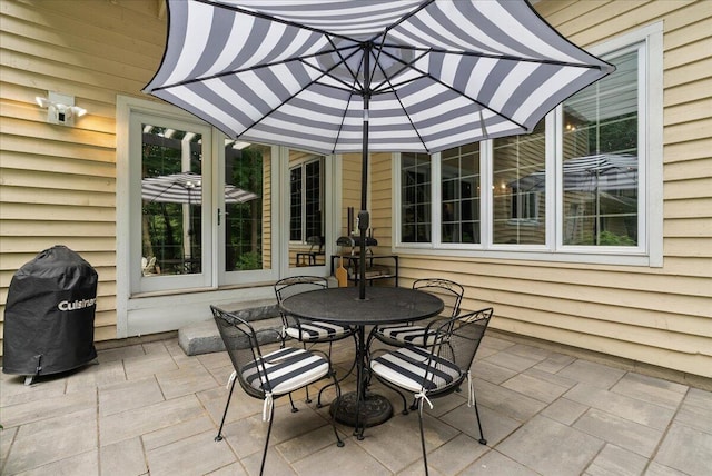 4608 Old Grand River Trl NE, Ada, MI 49301 - view of patio featuring outdoor dining space and grilling area