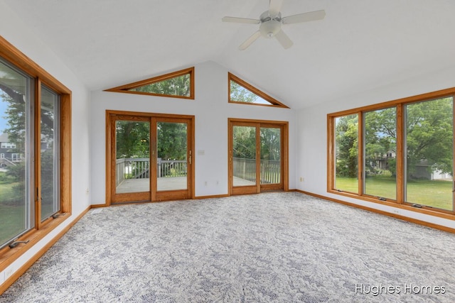 7970 Burlingame Ave SW, Byron Center, MI 49315 - unfurnished sunroom featuring lofted ceiling, healthy amount of natural light, and carpet floors