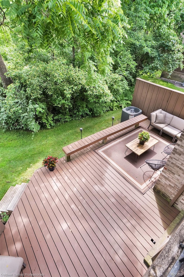 30715 River Crossing St, Bingham Farms, MI 48025 - deck featuring a yard and an outdoor hangout area