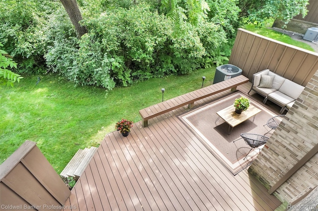 30715 River Crossing St, Bingham Farms, MI 48025 - wooden deck with a lawn
