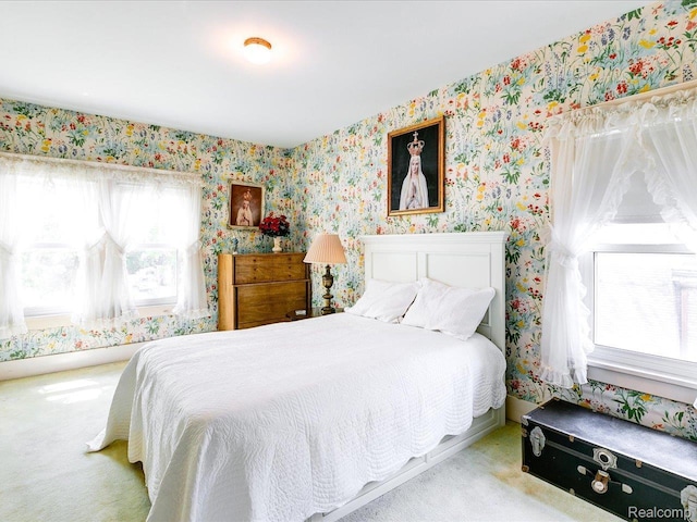 2815 Military St, Fort Gratiot, MI 48060 - carpeted bedroom featuring wallpapered walls