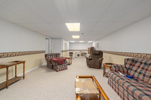 1314 Honeysuckle Ln, Niles, MI 49120 - living area with carpet and a paneled ceiling