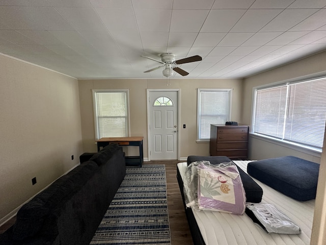 1805 Lakeshore Dr, Saint Joseph, MI 49085 - living room with a ceiling fan and wood finished floors