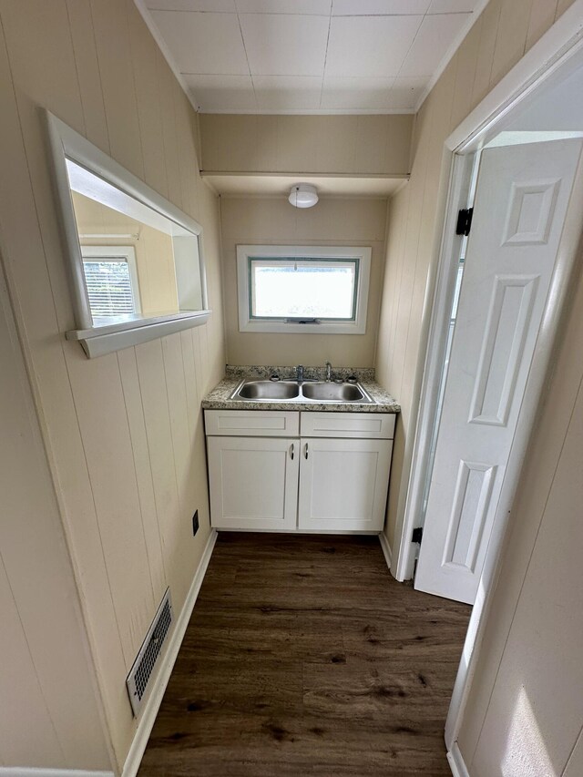 1805 Lakeshore Dr, Saint Joseph, MI 49085 - bathroom with wood finished floors, crown molding, and wood walls