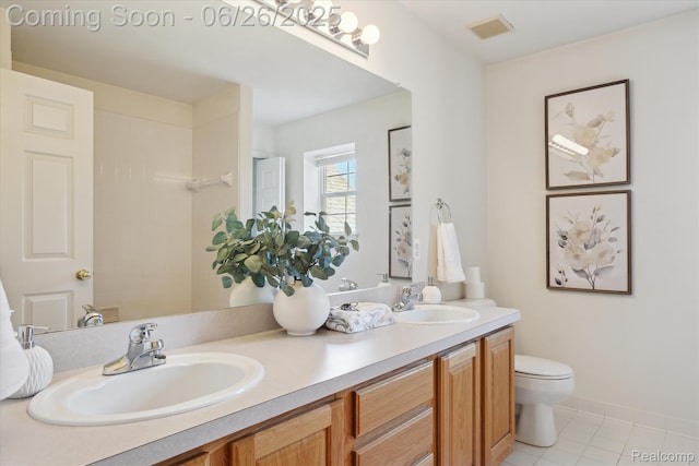 2538 Campbell Ct, Canton, MI 48188 - bathroom with double vanity and tile patterned flooring