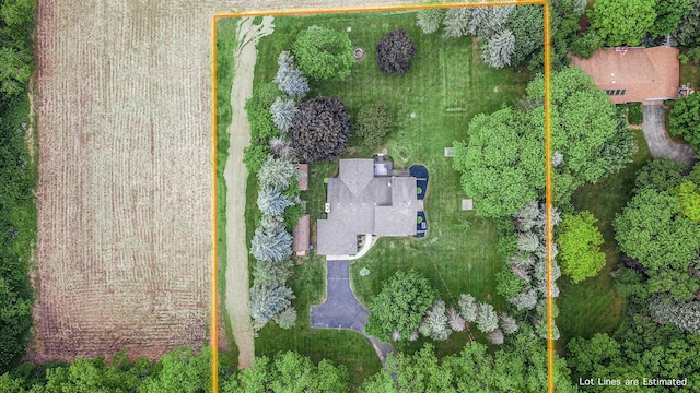 7640 W H Ave, Kalamazoo, MI 49009 - aerial overview of property's location featuring property parcel outlined