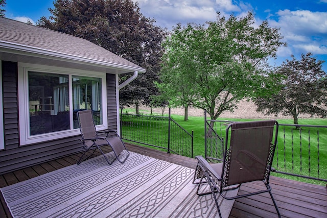 7640 W H Ave, Kalamazoo, MI 49009 - wooden terrace with a yard