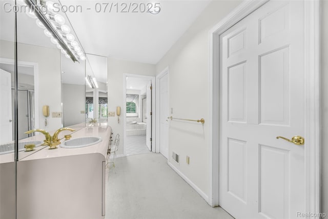 4532 Franklin Mill Rd, Southfield, MI 48301 - bathroom with vanity and a shower with shower door