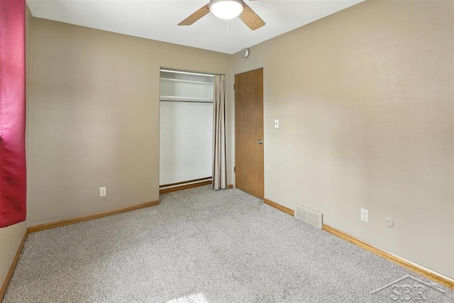 2295 Plainview Dr, Saginaw, MI 48603 - unfurnished bedroom featuring carpet floors, a closet, and ceiling fan