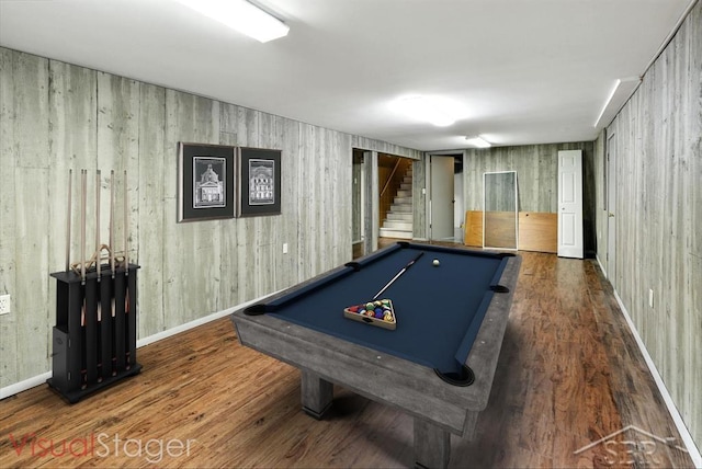 2295 Plainview Dr, Saginaw, MI 48603 - playroom with wood finished floors, billiards, and wooden walls
