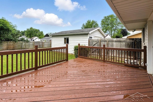 2295 Plainview Dr, Saginaw, MI 48603 - wooden terrace with a fenced backyard