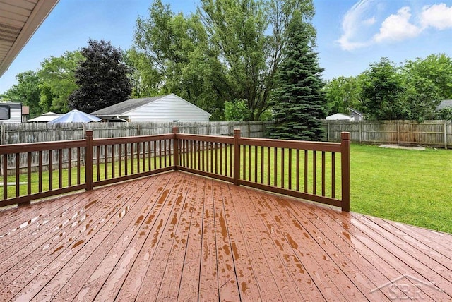 2295 Plainview Dr, Saginaw, MI 48603 - wooden terrace with a fenced backyard