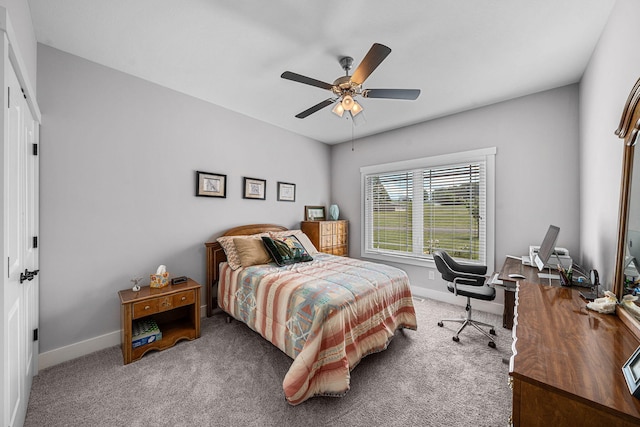 14170 Spring Valley Ct, Niles, MI 49120 - bedroom featuring carpet floors, an office area, and ceiling fan