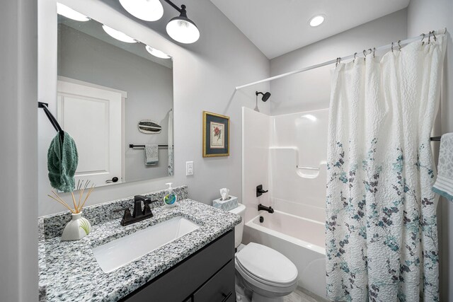 14170 Spring Valley Ct, Niles, MI 49120 - bathroom featuring shower / bath combination with curtain and vanity