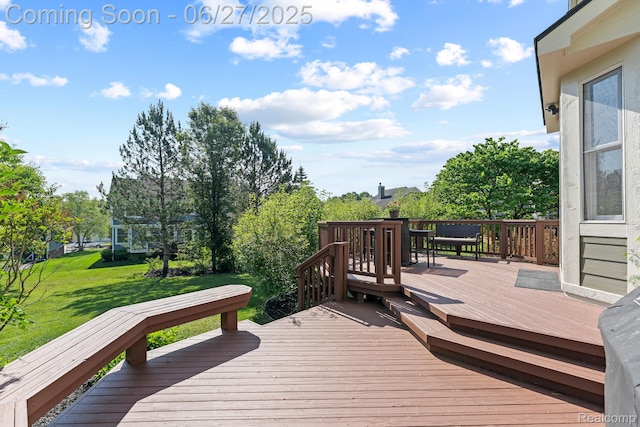 6060 Balmoral Way, Commerce Twp, MI 48382 - wooden deck with a lawn
