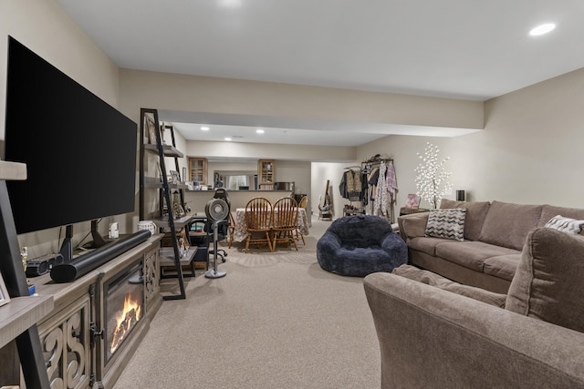 6733 Boulder Pointe Dr, Washington, MI 48094 - living area with carpet flooring and recessed lighting