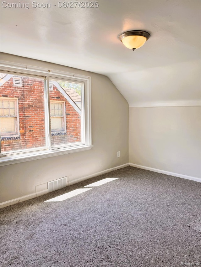 9646 Ward St, Dearborn, MI 48227 - additional living space with carpet floors and lofted ceiling