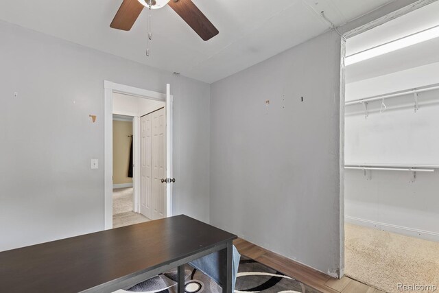 830 College Ave, Adrian, MI 49221 - unfurnished office with a ceiling fan and light wood finished floors