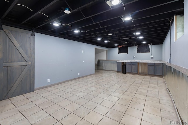 830 College Ave, Adrian, MI 49221 - below grade area with a barn door