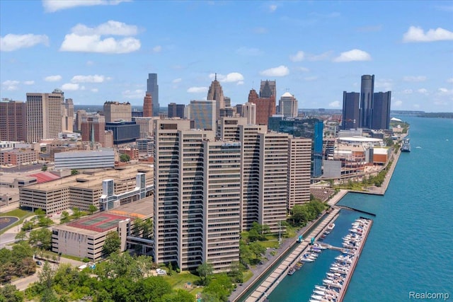 1001 W Jefferson Ave Unit 28E, Detroit, MI 48226 - view of city skyline featuring a large body of water
