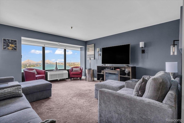 1001 W Jefferson Ave Unit 28E, Detroit, MI 48226 - living area featuring carpet flooring and baseboards
