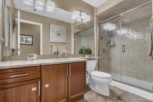 1001 W Jefferson Ave Unit 28E, Detroit, MI 48226 - full bathroom with tile patterned floors, vanity, and a stall shower