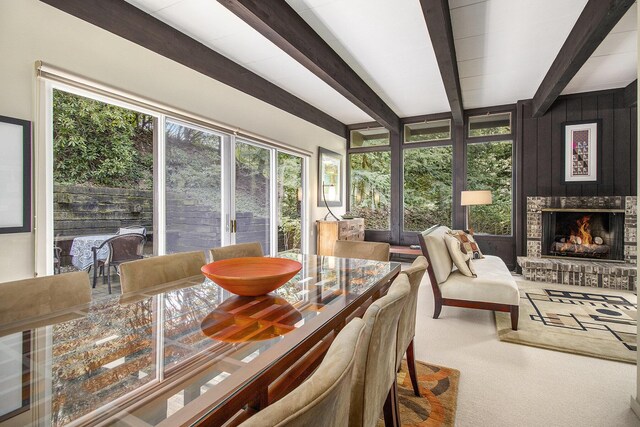 1917 Benjamin Ave, Kalamazoo, MI 49008 - sunroom with beam ceiling, carpet floors, and french doors