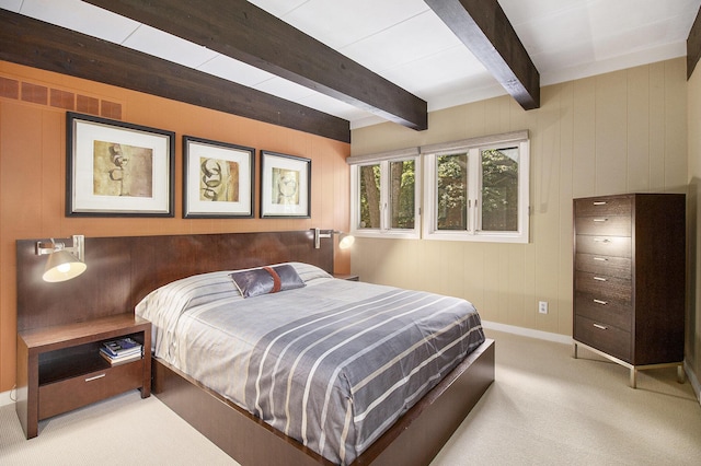 1917 Benjamin Ave, Kalamazoo, MI 49008 - bedroom with carpet floors and beam ceiling