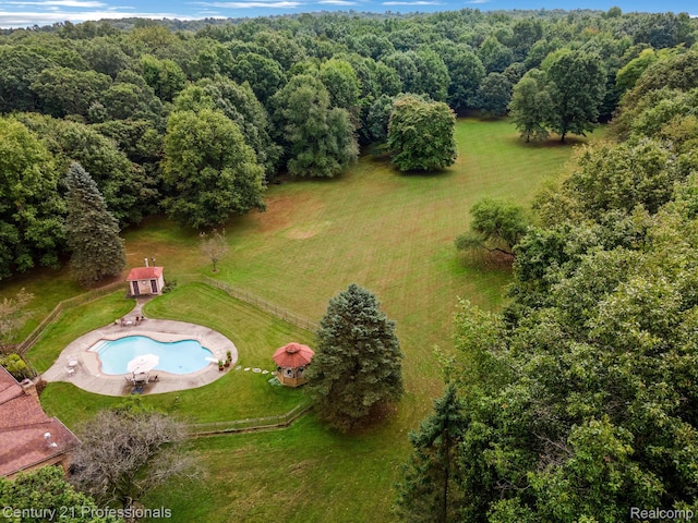 9601 Kier Rd, Holly, MI 48442 - bird's eye view of a pool and a heavily wooded area