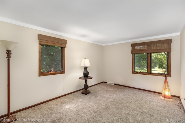 9601 Kier Rd, Holly, MI 48442 - carpeted spare room with baseboards and crown molding